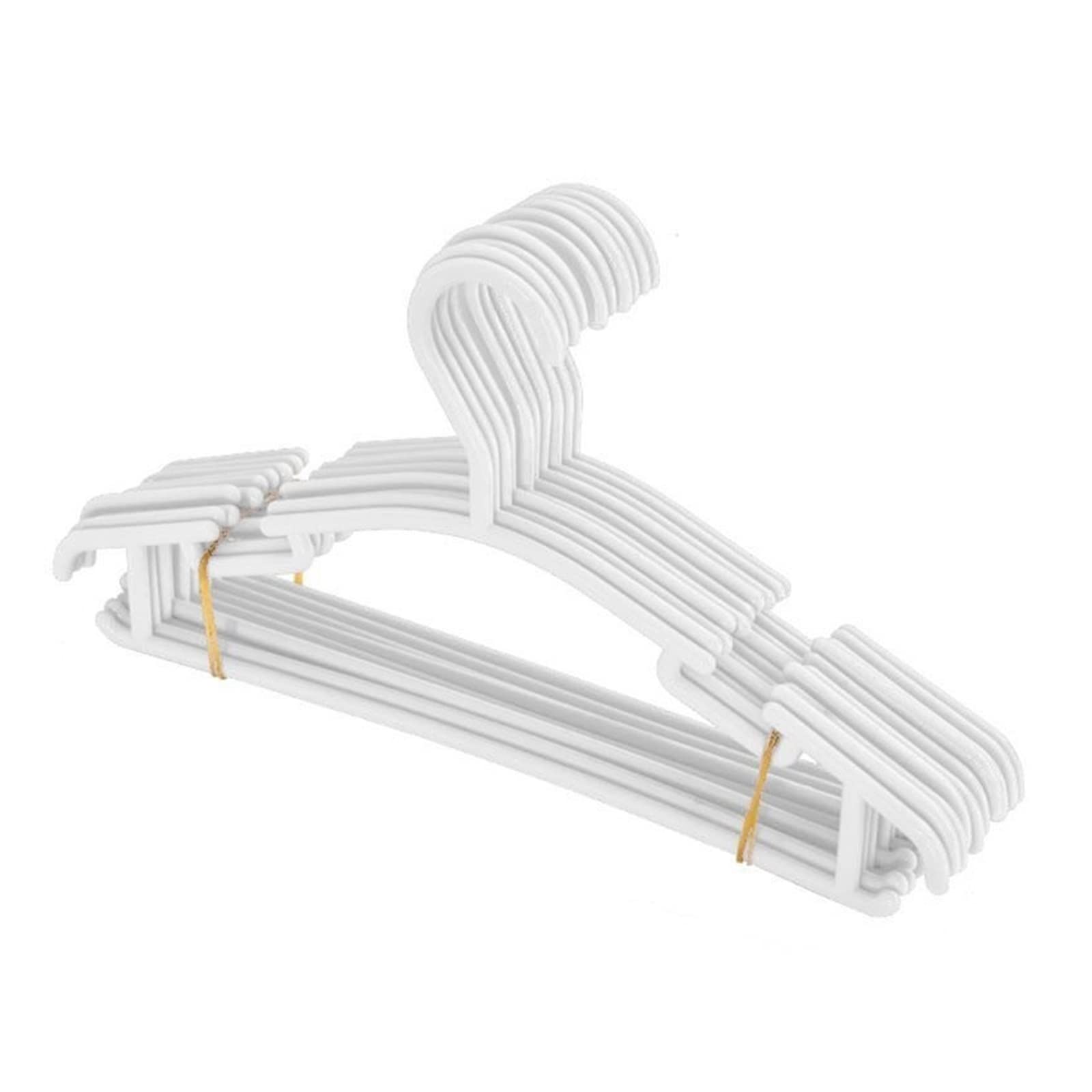 10-Pack White Plastic Baby Clothes Hangers - Non-Slip Nursery Coat Hangers for Kids, Space Saving Tubular Hangers for Children's Wardrobe Organization (Perfect for Nursery, Daycare & Home Closet Storage)
