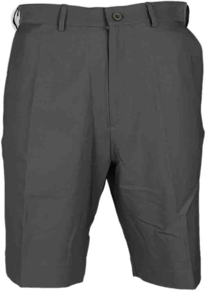 Men's Essential Flat Front Athletic Shorts by Page and Tuttle - Breathable Grey Workout Shorts for Running, Gym & Casual Wear