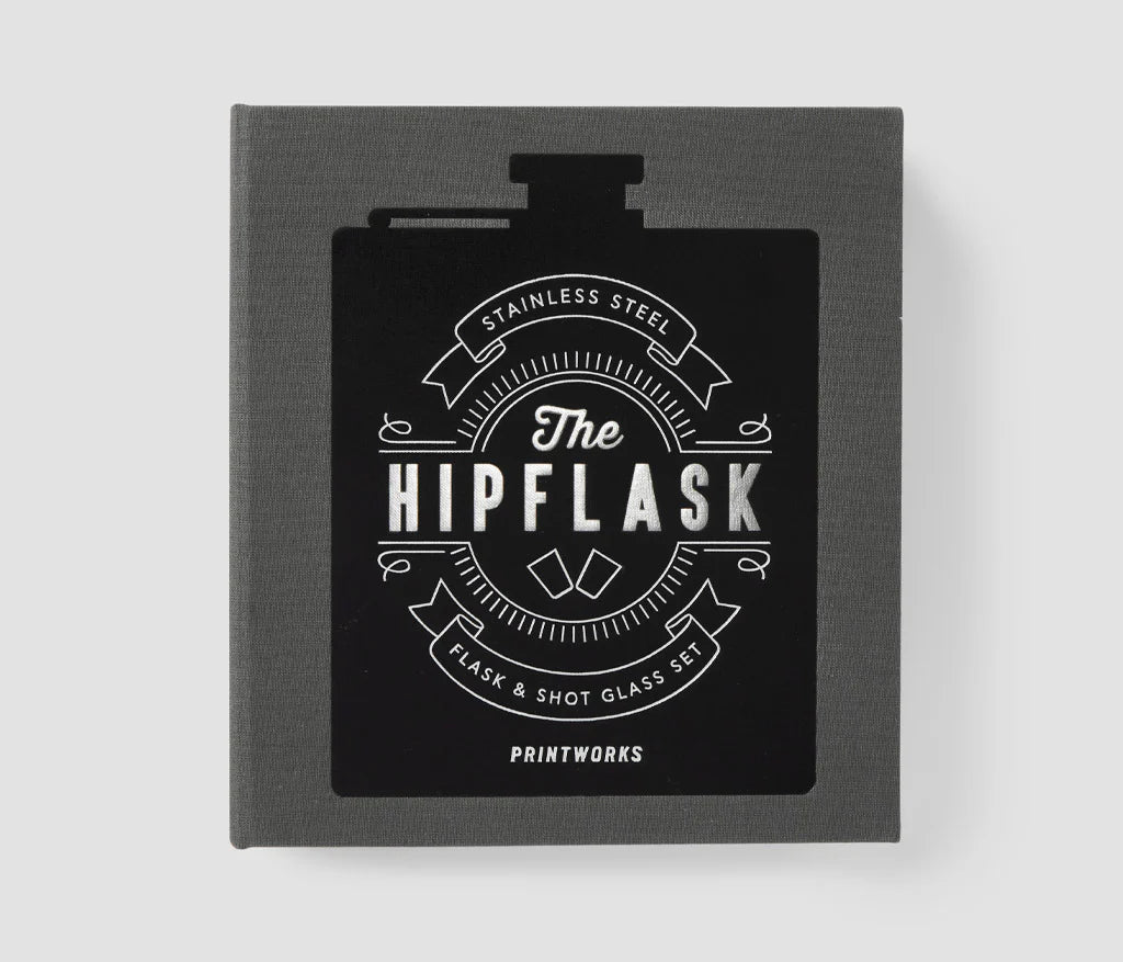 PRINTWORKS Stainless Steel Hip Flask - 8oz Leak Proof Pocket Flask for Whiskey, Vodka & Liquor - Perfect for Outdoor Adventures, Camping, Travel & Gifts