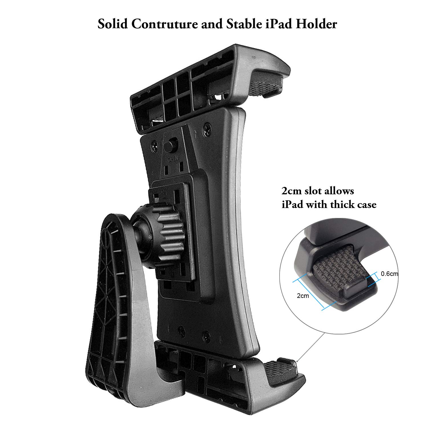 Universal 360° Rotatable Tablet Tripod Mount Adapter - Compatible with iPad Pro 12.9/11/10.5, iPad Air/Mini, Surface Pro, Galaxy Tab & 3.5-13.5