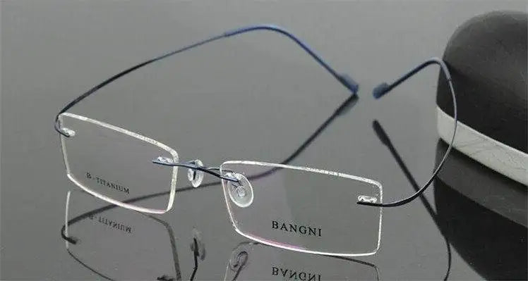 Brightzone Women's Rimless Square Screwless Titanium Eyeglasses - Lightweight & Durable Glasses for Work, Reading & Everyday Use