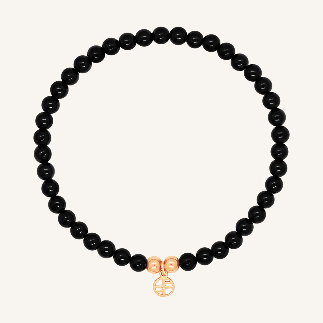 Black Agate Lumiere Bracelet for Women - Natural Stone of Strength & Protection - Elegant Healing Crystal Jewelry for Meditation, Yoga & Spiritual Balance