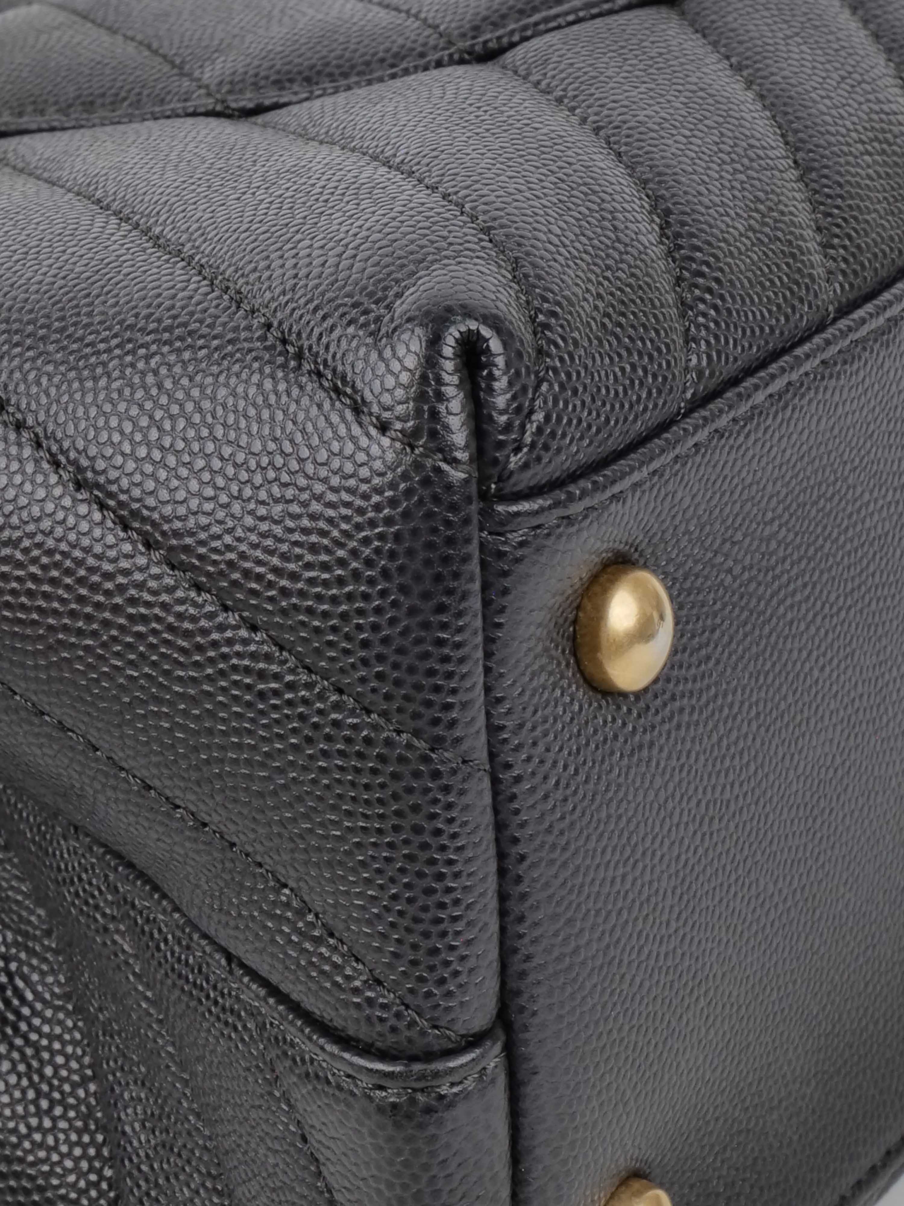 Chanel Medium Coco Handle Bag in Dark Grey with Gold Hardware - Luxury Designer Handbag for Women, Perfect for Work, Evening & Special Occasions