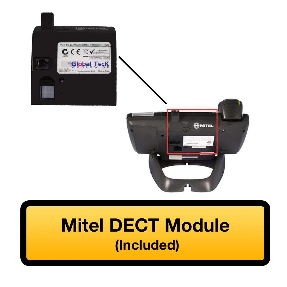Mitel Cordless Headset with DECT Module Bundle (Model #50005712) - Compatible with Mitel 5330e, 5340e & 5360e Phones - Complete Accessories Included (Renewed) - Ideal for Office Communication & Remote Work
