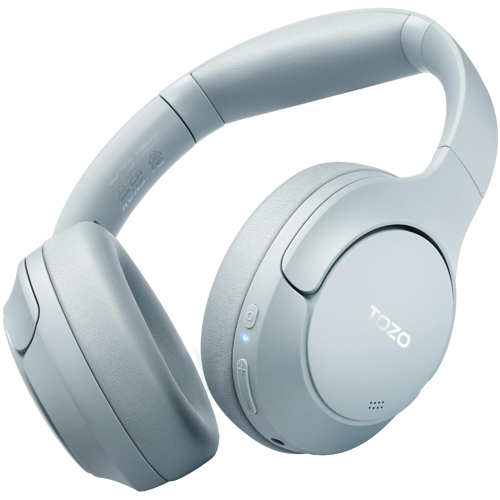 TOZO HT2 Hybrid Active Noise Cancelling Wireless Headphones - 60H Playtime, Hi-Res Audio, Deep Bass, Foldable & Lightweight Over-Ear Bluetooth Headphones for Workout, Travel & Office Use
