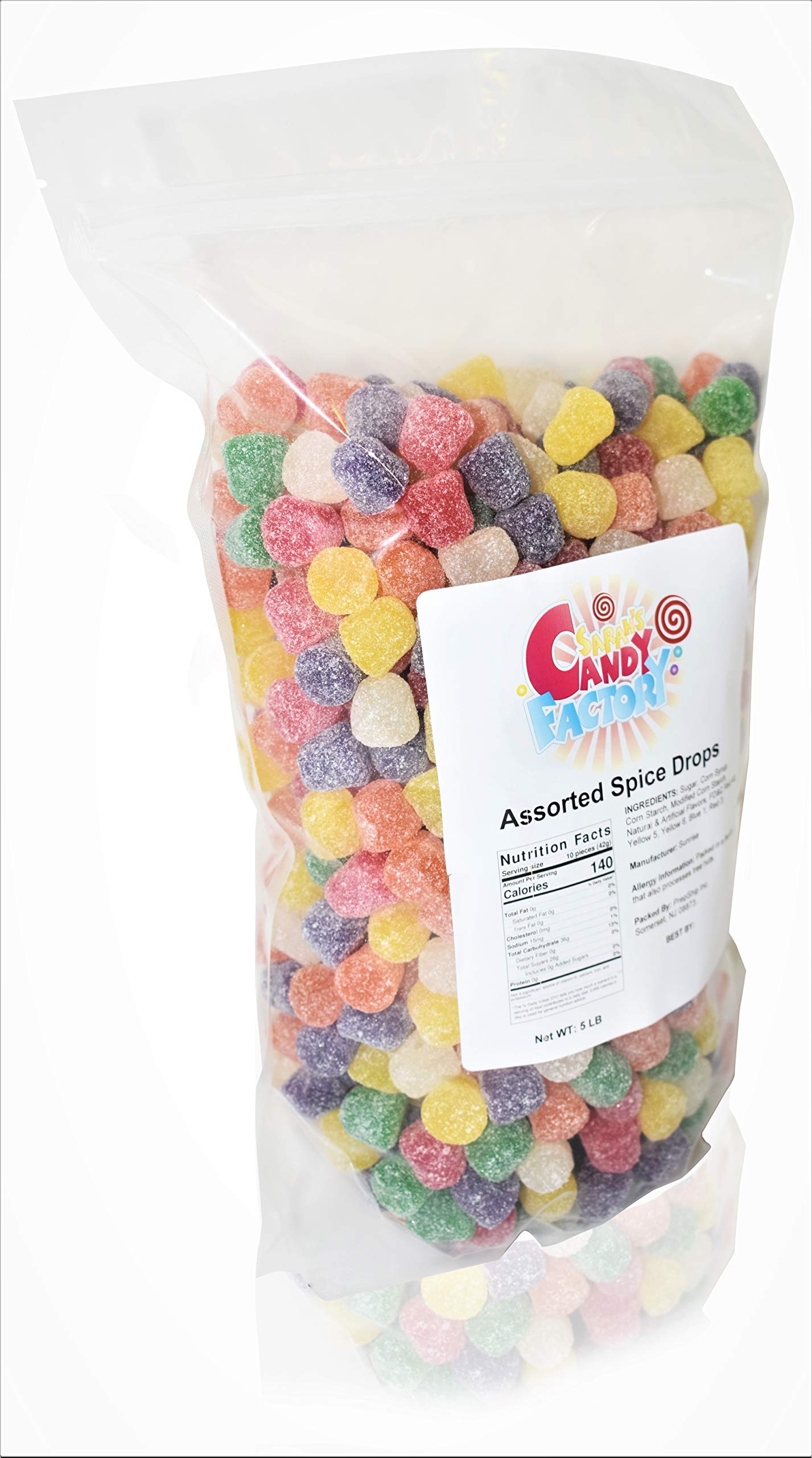 Sarah's Candy Factory Assorted Spice Drops - 5 Lbs Bulk Bag | Soft & Chewy Candy for Baking, Parties & Holiday Treats | Perfect for Candy Buffets, Gift Baskets & DIY Desserts
