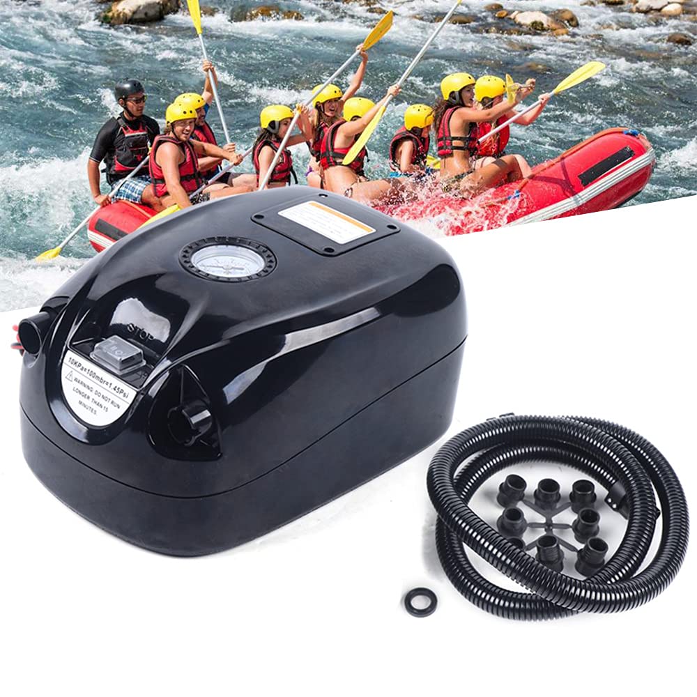 LOYALHEARTDY 12V Electric Air Pump - Automatic Inflator for Boats, Canoes, Kayaks, Inflatable Paddle Boards - Portable Air Pump for Outdoor Water Sports and Camping Gear Inflation