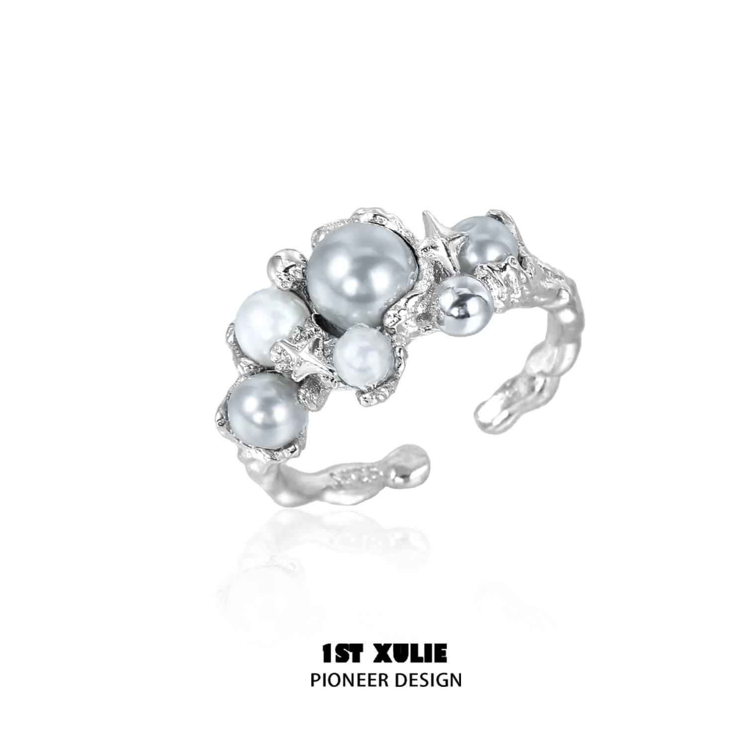 S925 Sterling Silver Gray Pearl Ring for Women - Elegant Angel Design, Perfect for Weddings, Parties & Everyday Wear