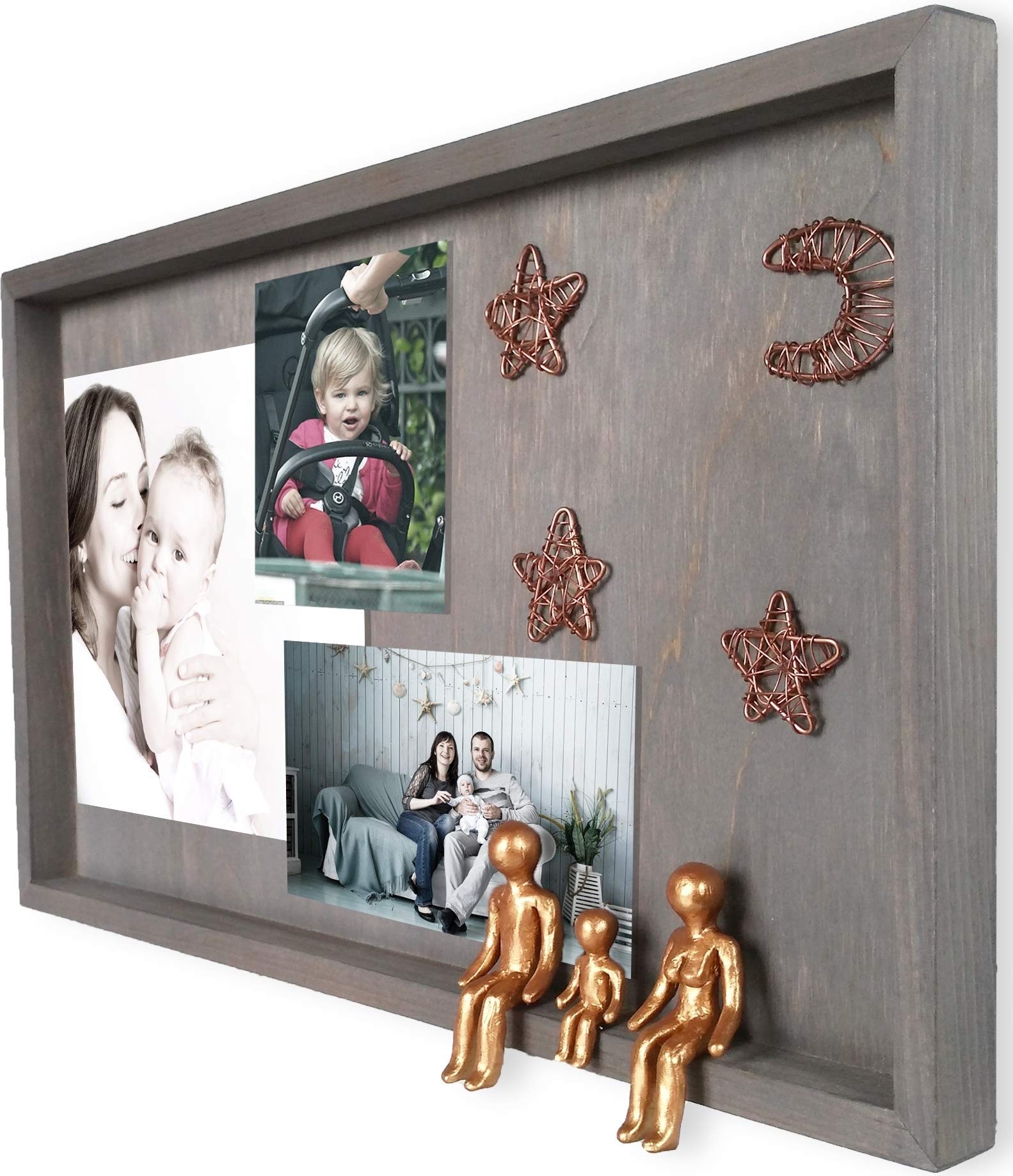 Personalized Family Picture Frame Collage - Bronze Wedding Anniversary Gift for In-Laws, Grandparents, or Grandma - Willow Tree Figurines Set of 3 - Perfect for 8th, 19th, 21st Year Celebrations - Wall Décor for Living Room, Bedroom, or Office