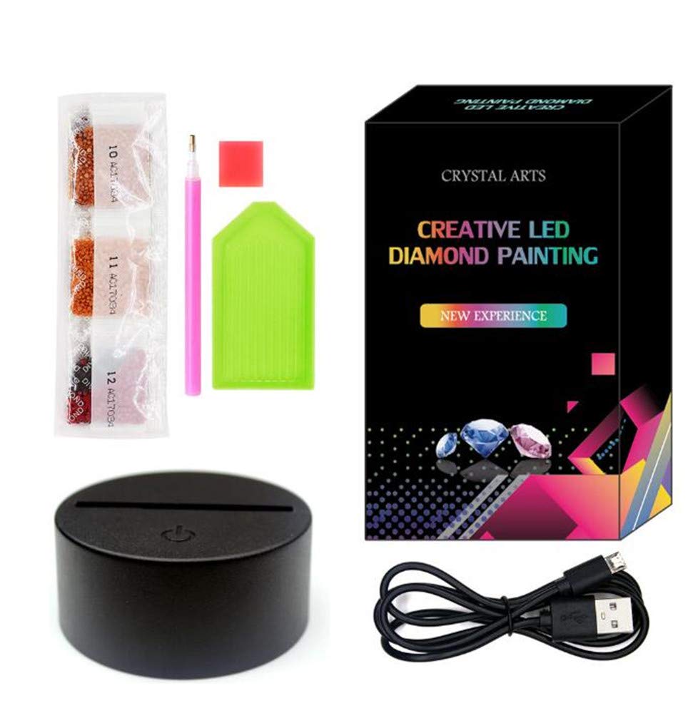 PigPigBoss Jesus Diamond Painting Night Light Kit - LED Religious Night Lamp for Adults, DIY Home Decor Art Gift for Christmas, Bedroom, Prayer Room & Meditation Space
