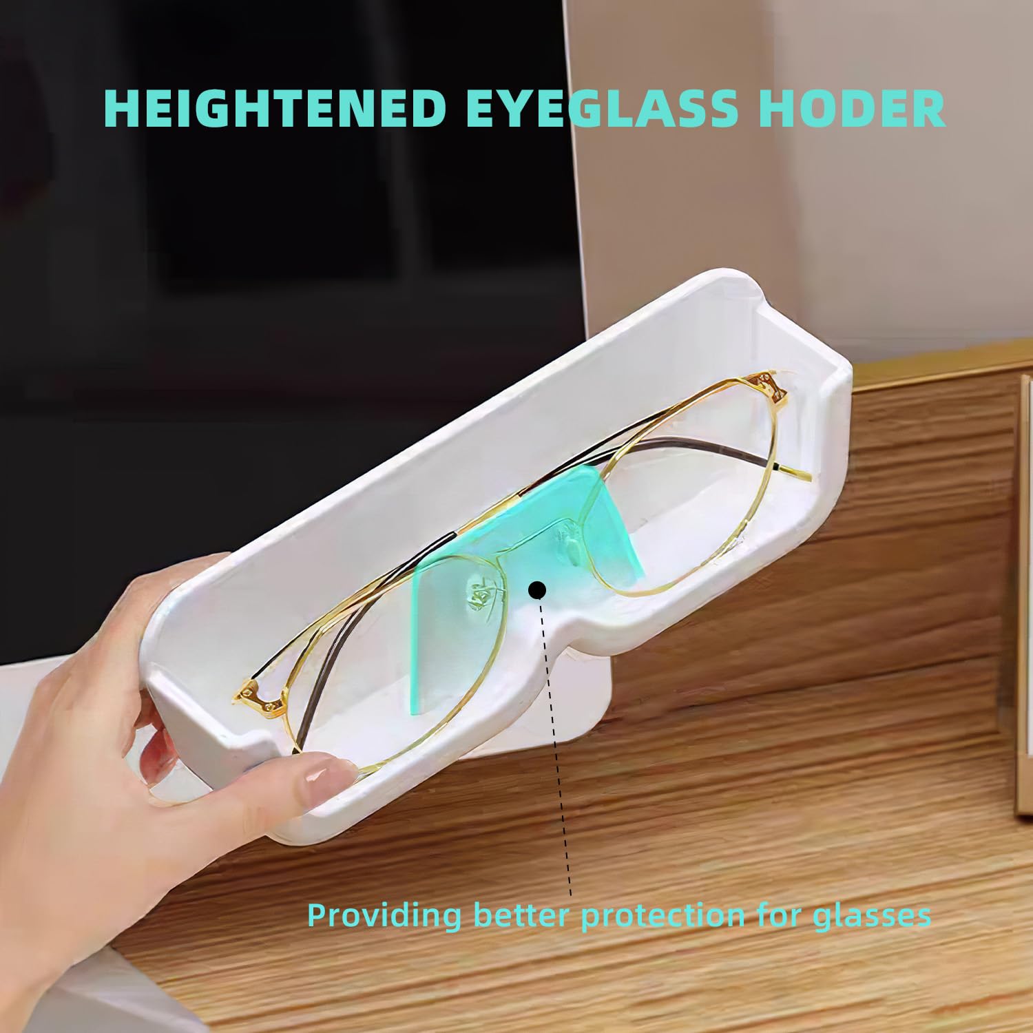 4-Pack CHANGAR Wall Mounted Eyeglasses Holder Stand - Sunglasses Organizer & Display Case with Adhesive Sticker - Perfect for Bathroom, Bedroom, Office, and Entryway Organization