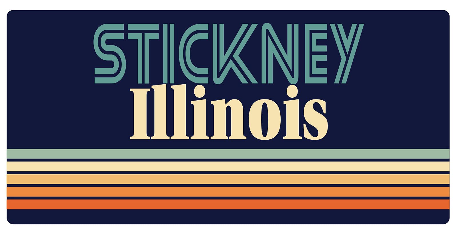 Vintage Stickney Illinois 5 x 2.5-Inch Refrigerator Magnet - Retro Souvenir Collectible for Fridge, Office & Home Decor