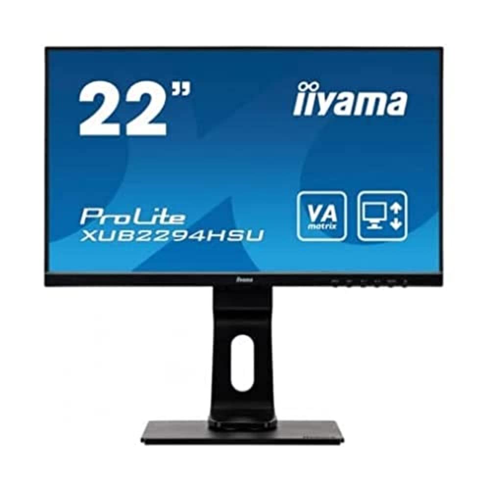 iiyama XUB2294HSU-B1 21.5 Inch Full HD VA LCD Monitor - Slim Bezel, 4ms Response, 250 cd/m² Brightness, HDMI/DisplayPort/VGA, USB Hub, Built-in Speakers, Height Adjustable Stand - Perfect for Home Office, Gaming, and Business Presentations