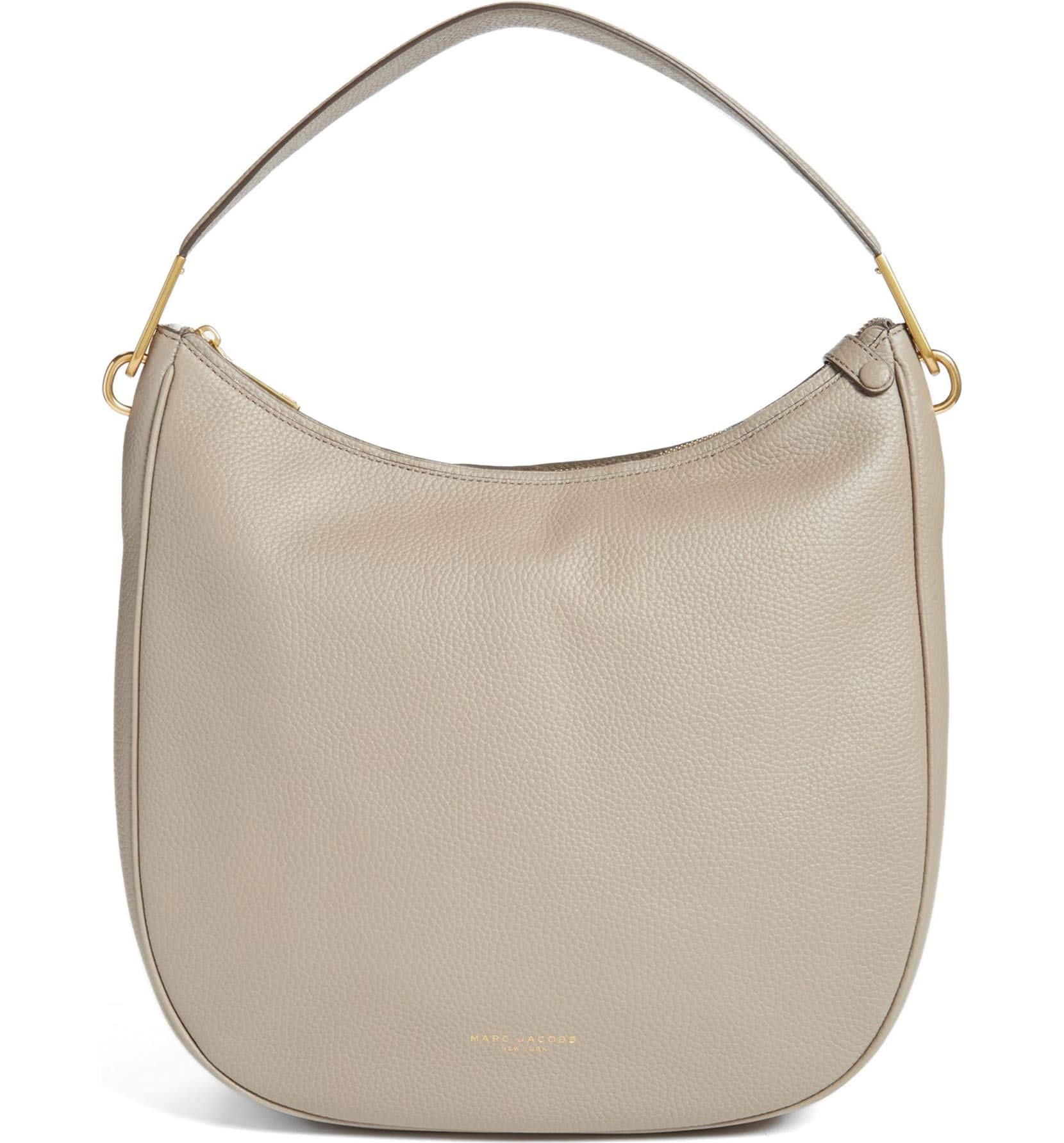 Marc Jacobs Marc Pike Place Leather Hobo Shoulder Bag in Beige - Stylish Crossbody Purse for Women, Perfect for Work, Travel & Everyday Use