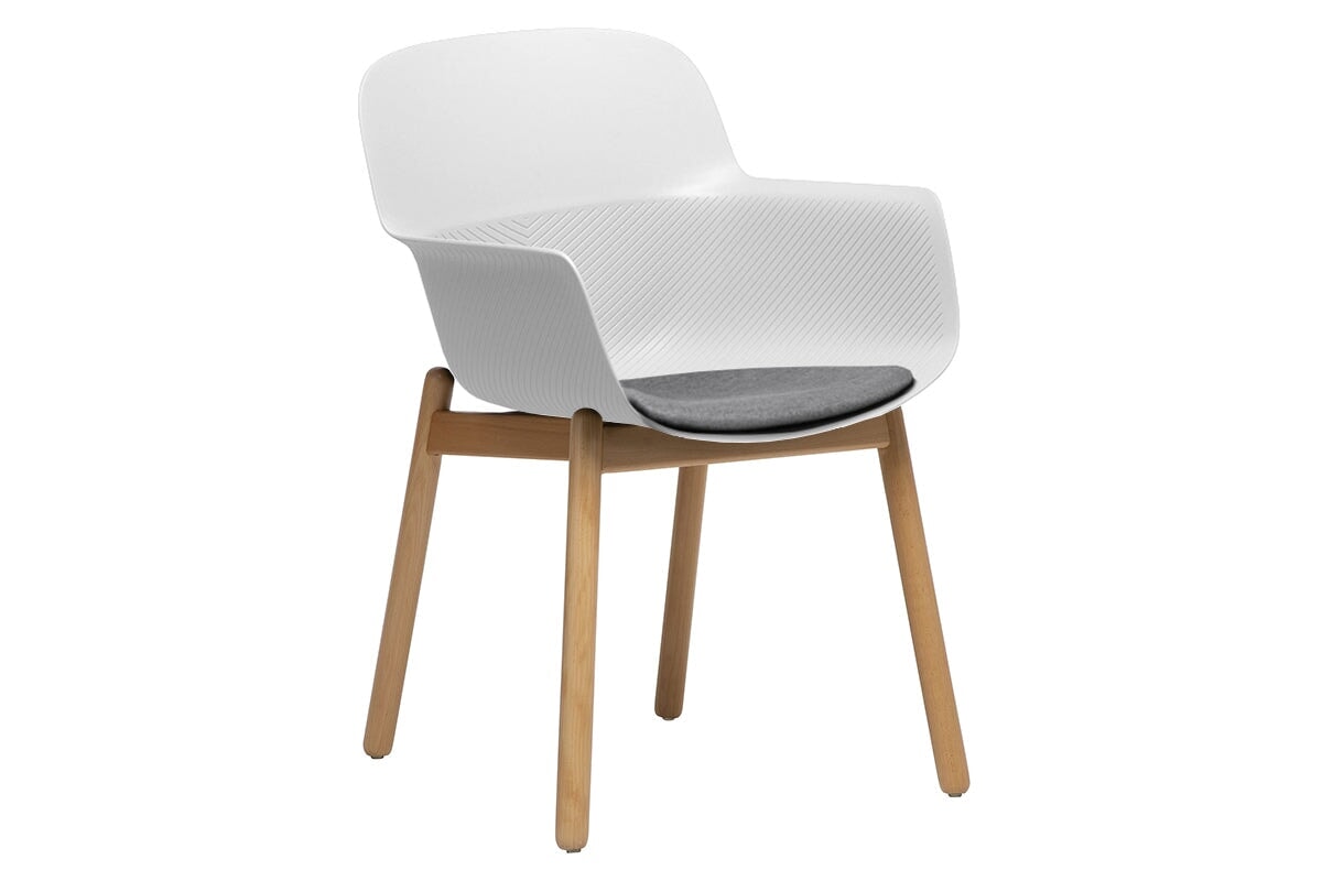 Tommy Tub Plastic Chair with Wooden Leg - Lightweight Outdoor Seating for Patio, Garden, and Poolside Relaxation