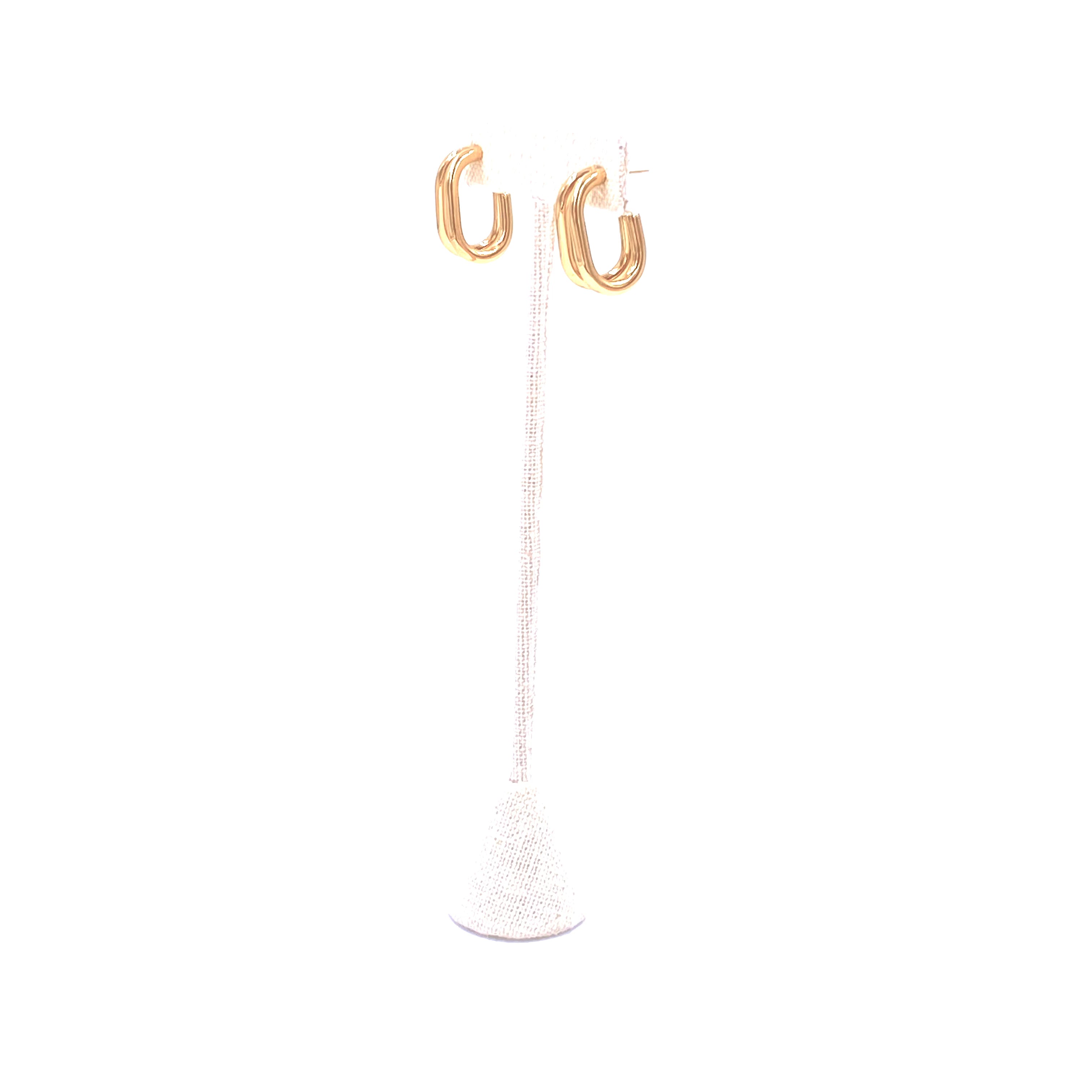 Ashley Gold Stainless Steel Double Bar Hoop Earrings for Women - Hypoallergenic 18K Gold Plated Fashion Jewelry - Perfect for Parties, Date Nights & Everyday Wear