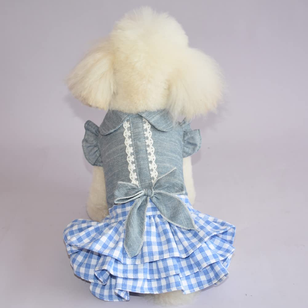Cute Dog Tutu Skirt with Bowknot - Cowboy Princess Dress for Small & Medium Dogs | Summer Pet Outfit for Puppy Girls | Perfect for Parties, Photos & Special Occasions