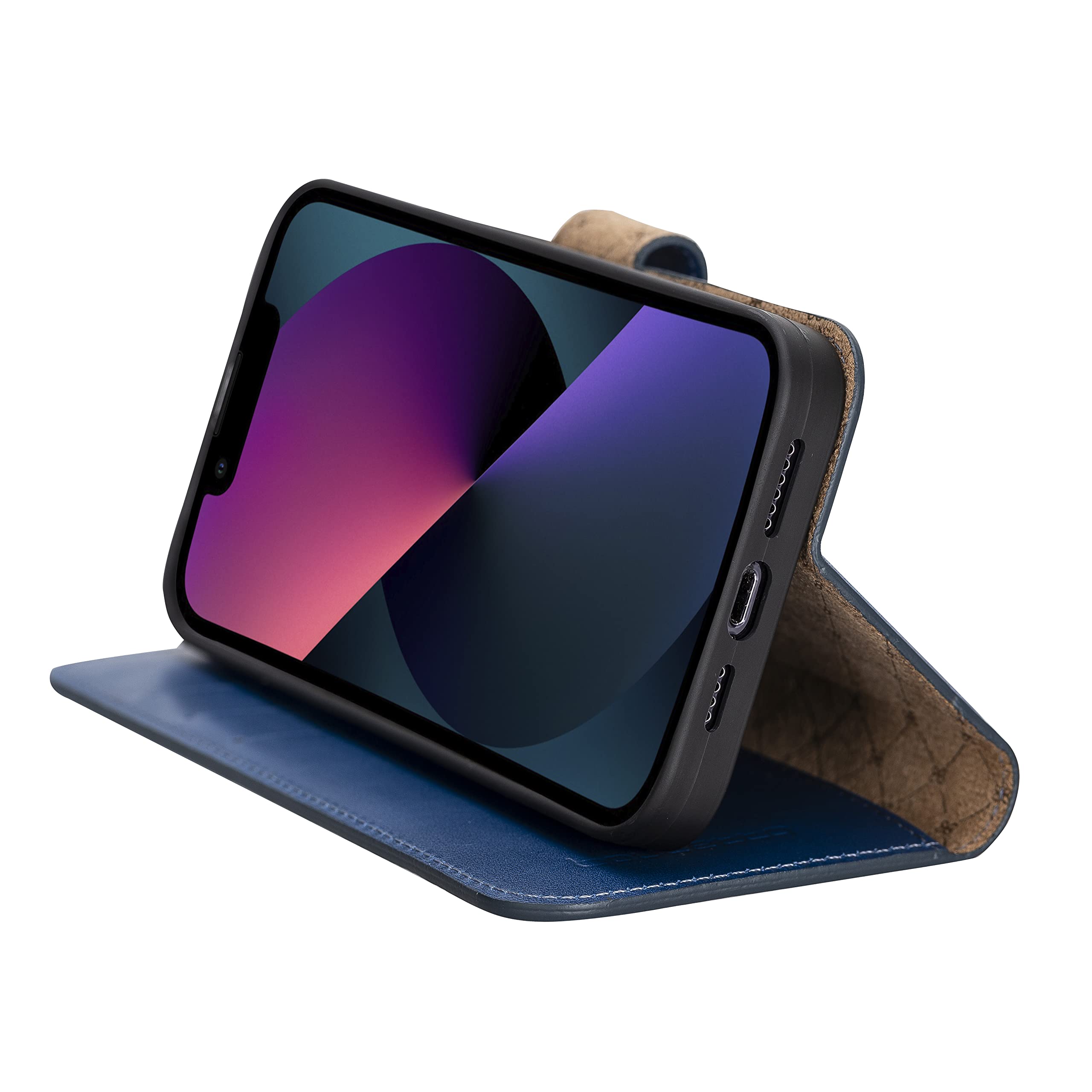 BOULETTA iPhone 13 Pro Max Wallet Case with Magsafe - Genuine Leather Magnetic Detachable Folio Case with RFID Protection, Card Holder & Kickstand for 6.7