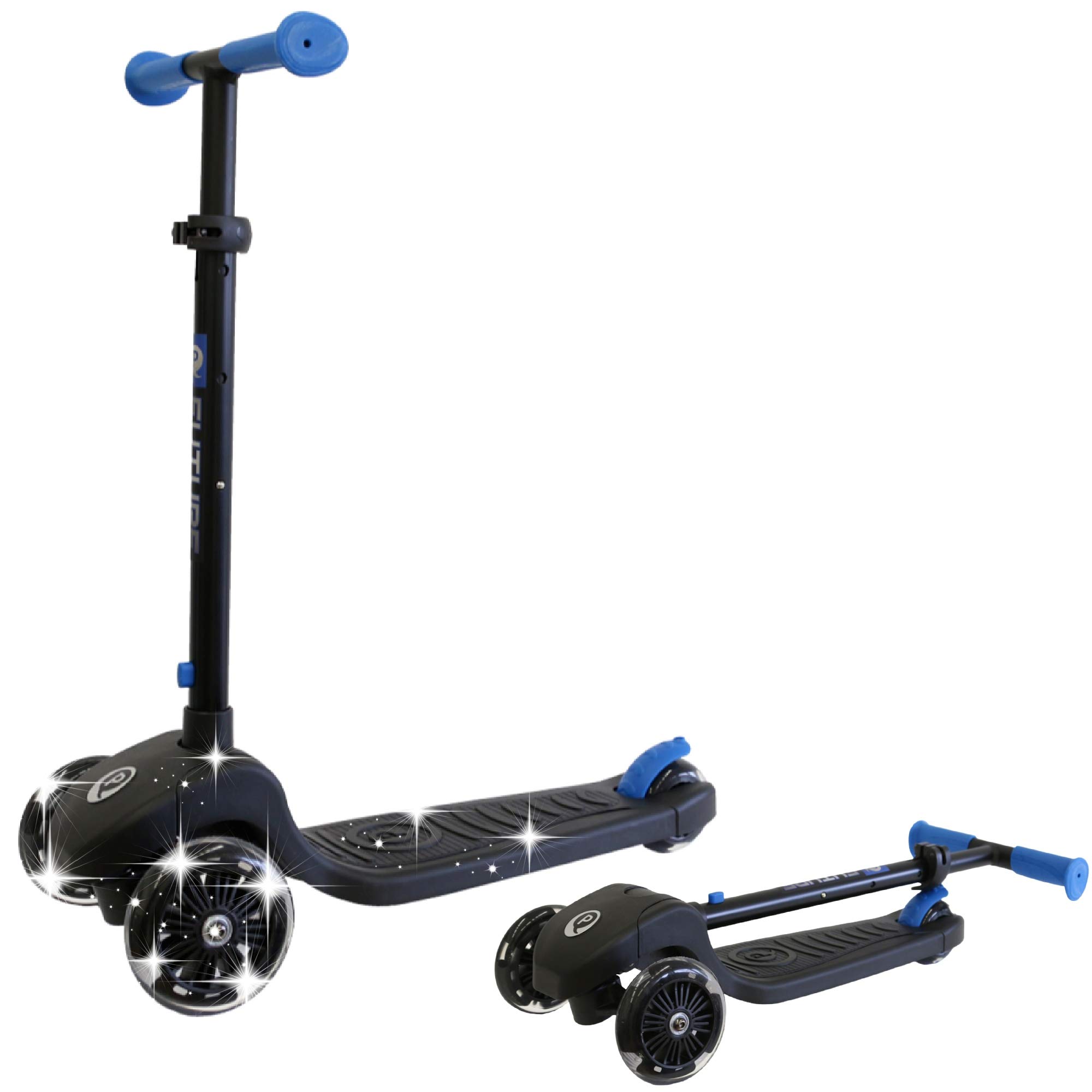 Q Play Kids Scooter - 3 Wheel Lightweight Foldable Kick Scooter for Boys & Girls Ages 3-8 - Adjustable Handlebar Height, LED Wheels - Perfect for Outdoor Play, Park Rides & Neighborhood Adventures