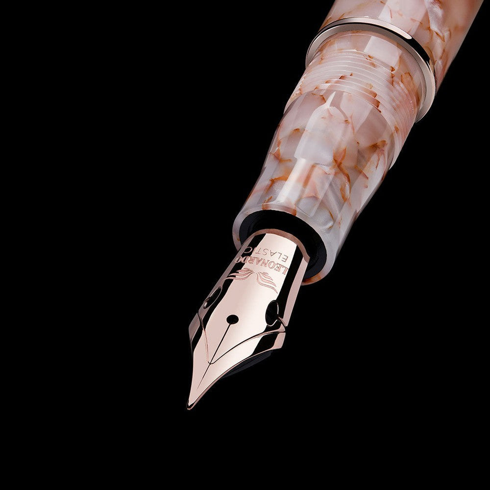 Leonardo Momento Zero Fountain Pen - Stainless Steel Nib, Angel Skin Resin - Premium Writing Instrument for Calligraphy, Journaling & Gifts