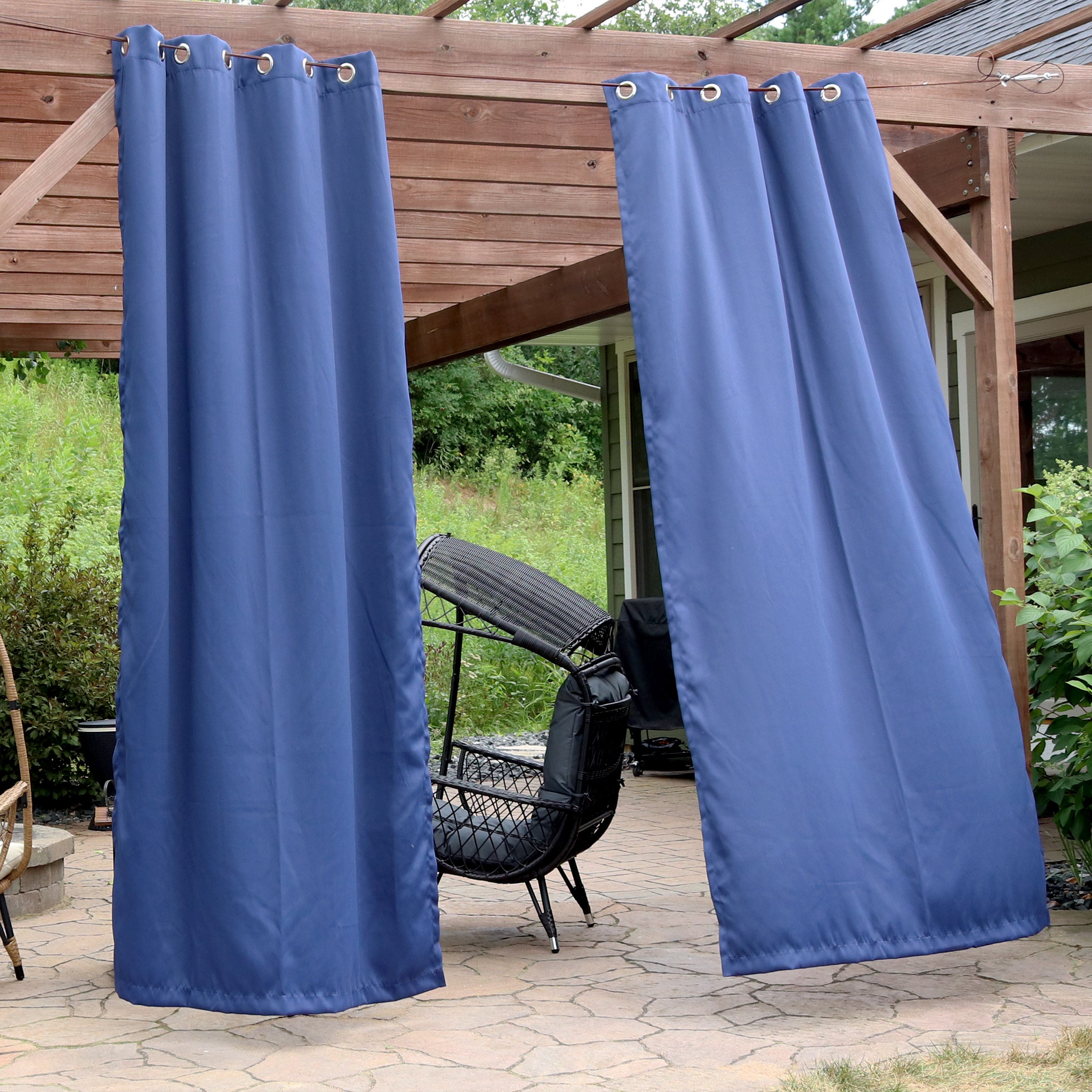 Blackout Curtain Panels with Grommet Top for Bedroom & Living Room - Sun Blocking Thermal Insulated Drapes by Sunnydaze Outdoor - Perfect for Home, Office, and Nursery