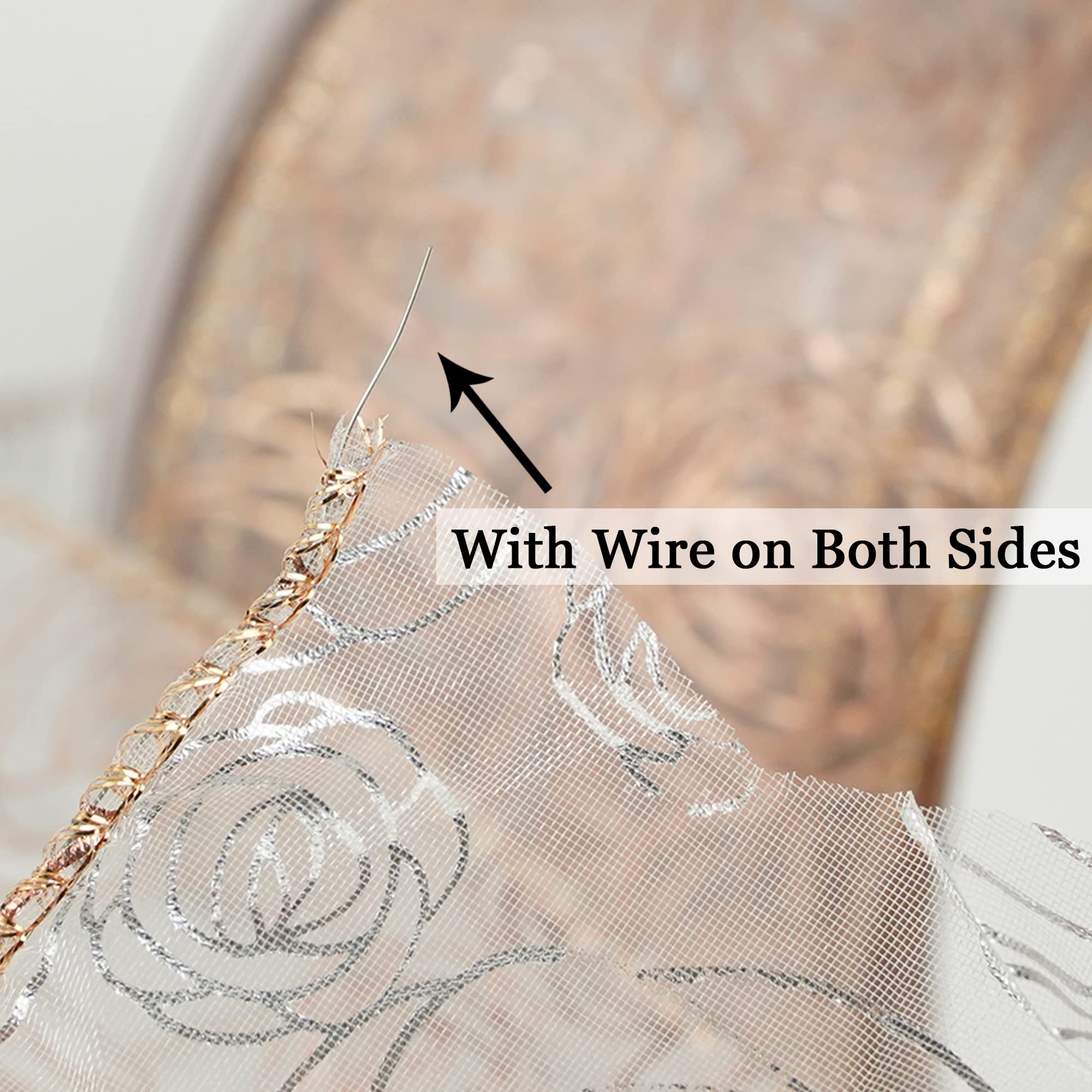 MEEDEE Floral Rose Wired 2.5 Inch Rose Gold Organza Sheer Ribbon - 25 Yards Roll for Wedding Bouquets, Crafts, Valentine Bow Making, Gift Wrapping & Home Decor (Pink) - Perfect for DIY Projects, Party Decorations & Bridal Accessories