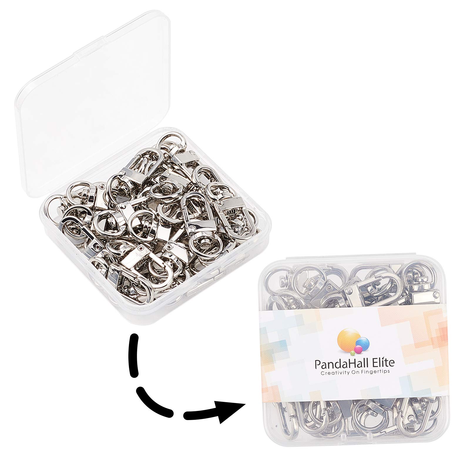 Platinum Lobster Claw Clasps 30pcs - Jewelry Making & Keychain DIY