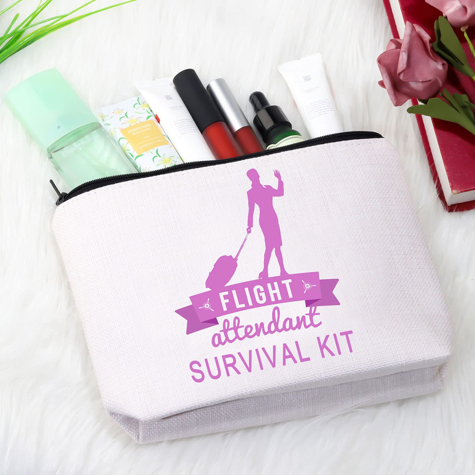 Flight Attendant Survival Kit - Professional Cabin Crew Makeup Bag for Travel Essentials | Perfect Travel Gift for Stewardess & Air Hostess | Ideal for Airlines, Business Trips & Vacation Packing (EU)