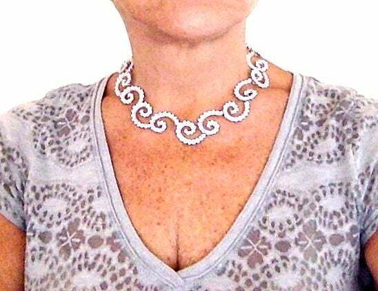 Authentic Angela Cummings Platinum 34 Carat Diamond Necklace Vintage 1995 - Luxury Jewelry for Weddings, Anniversaries & Special Occasions