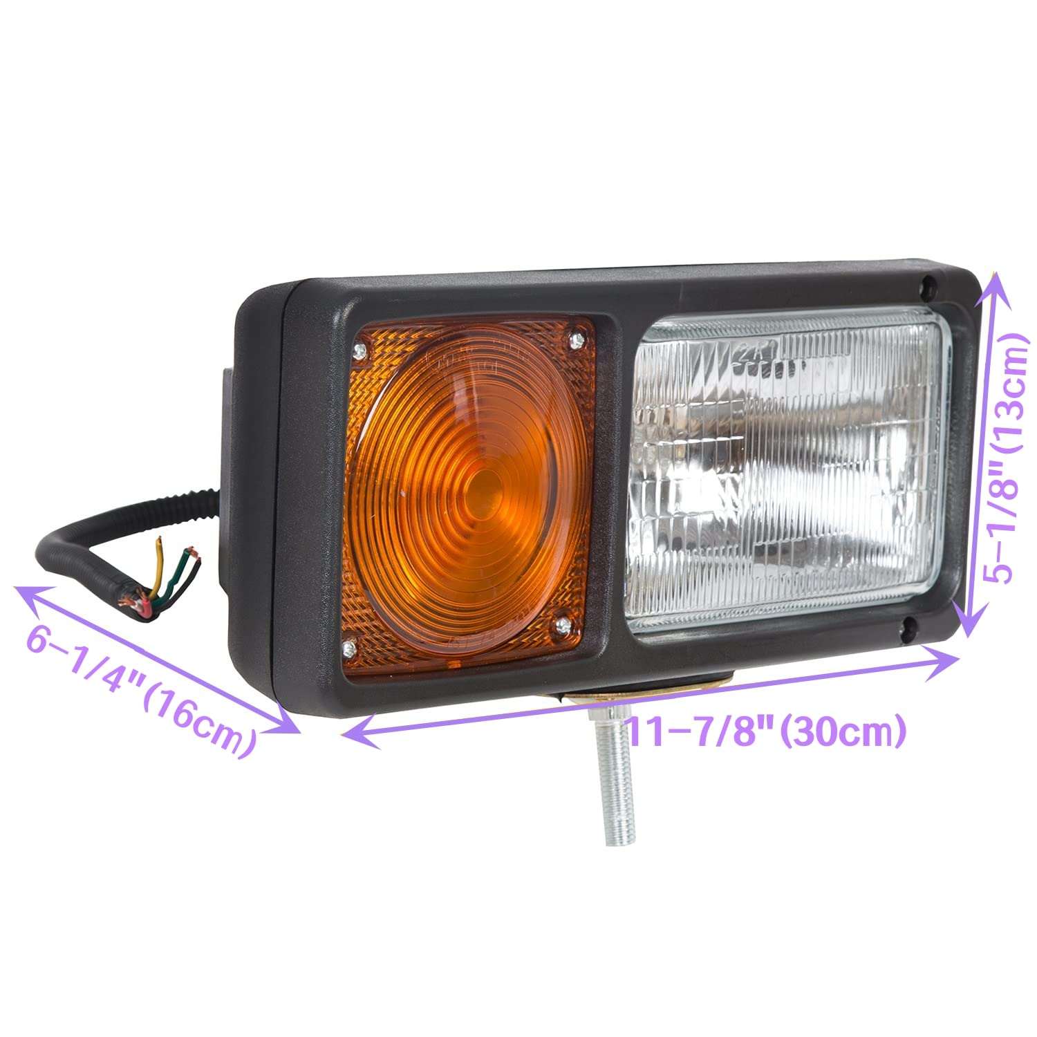 HECASA Universal Trunk Snowplow Lights - Clear Plastic Lens with Black Housing Replacement for 64261-4 | Compatible with Snow Plows, Winter Vehicles & Off-Road Trucks