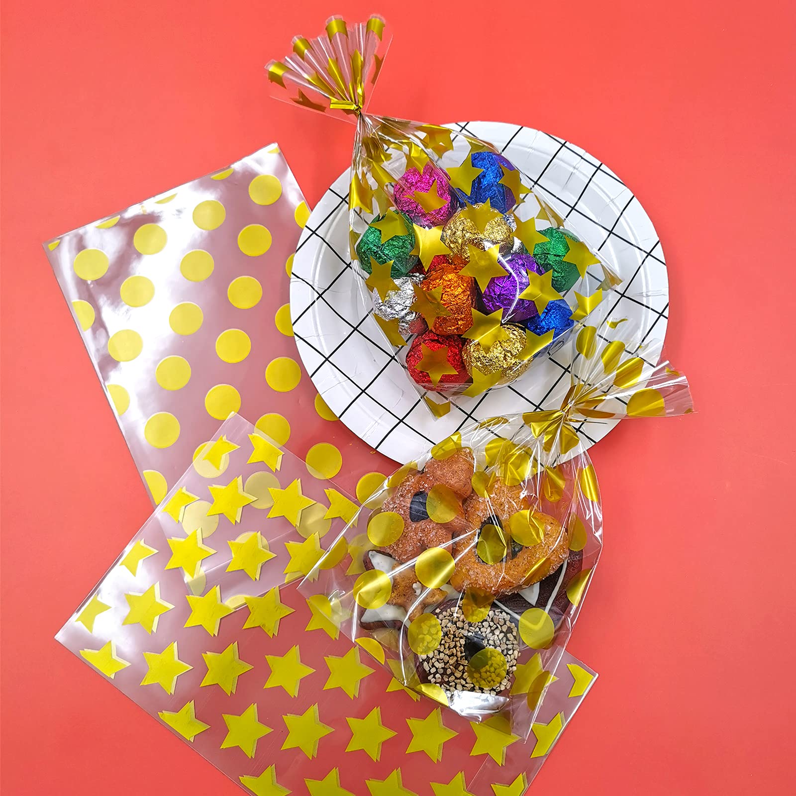 SNAIL GARDEN 800Pcs 4x4 Inch Food Grade Aluminum Foil Candy Wrappers for Chocolates - Includes 10 Candy Bags & 10 Metallic Twist Ties - 8 Colorful Foil Sheets for Christmas DIY, Homemade Candy Making, Party Favors, and Gift Packaging