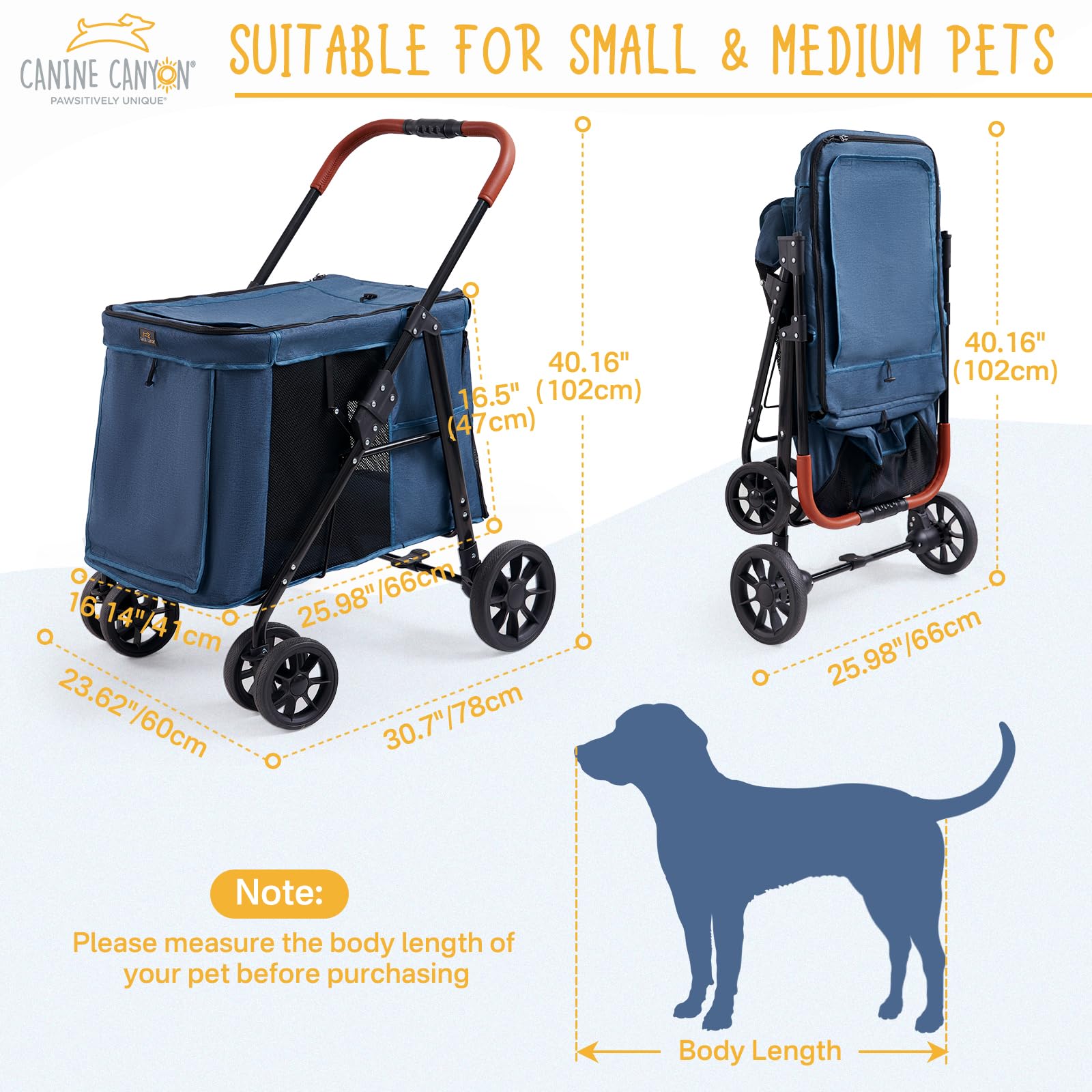 Upgraded 4 Wheel Pet Stroller for Small & Medium Dogs - One Button Fold, Adjustable Mesh Windows & Shades, 360° Swivel Front Wheels with Rear Wheel Brake | Perfect for Outdoor Walks, Park Visits & Vet Appointments