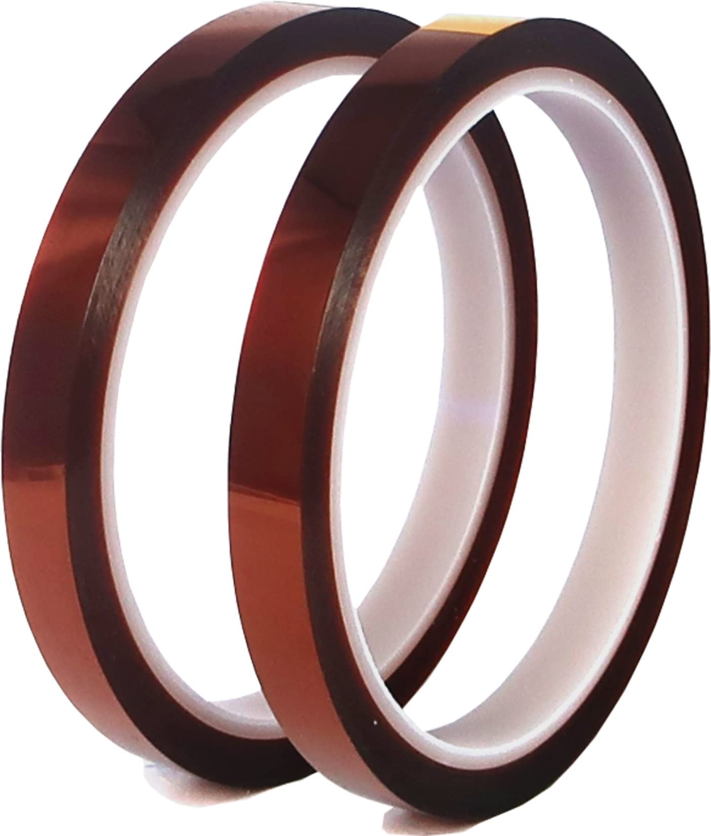 2 Rolls 3/8 Inch 10mm X 33m 108ft High Temperature Polyimide Tape - Heat Resistant, No Residue Adhesive for Heat Transfer, Sublimation, Vinyl Press - Ideal for Electronics, Soldering, Circuit Boards & DIY Crafts
