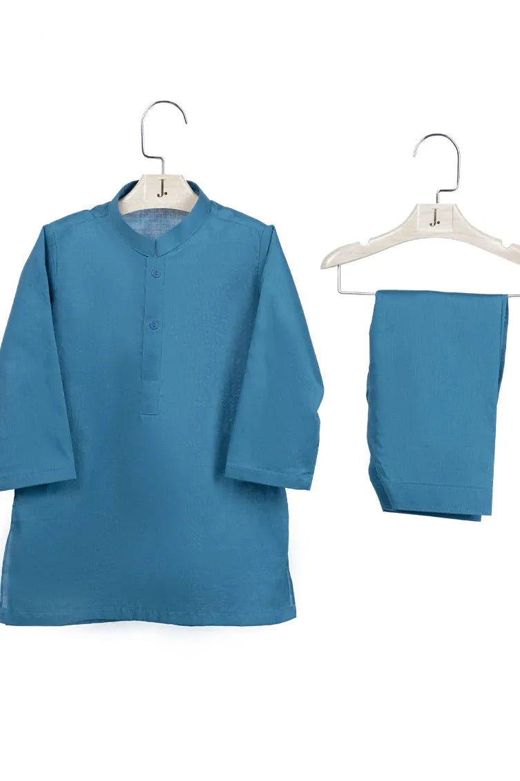 Premium Cotton Blue Shalwar Kameez by J. Junaid Jamshed - Traditional Pakistani Outfit for Men, Eid & Wedding Wear