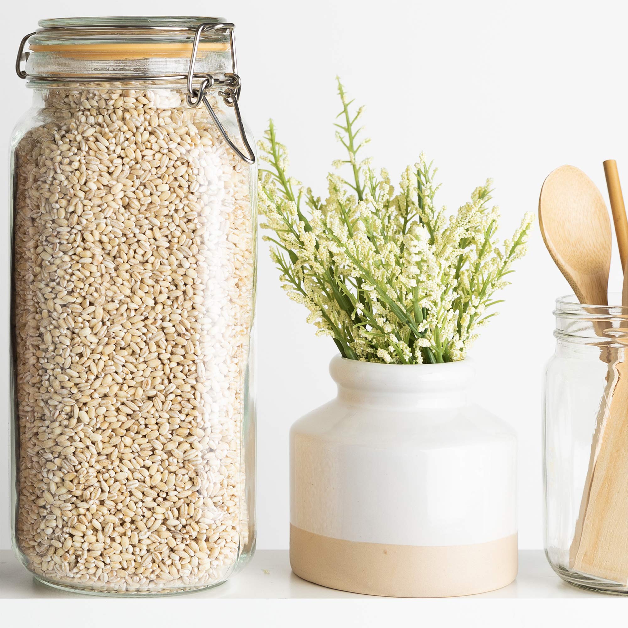 Galashield 67 oz Glass Jars with Airtight Lids - Leak Proof Food Storage Containers, Kitchen Canisters for Flour, Sugar, Coffee, Dry Goods - Perfect for Pantry Organization & Meal Prep