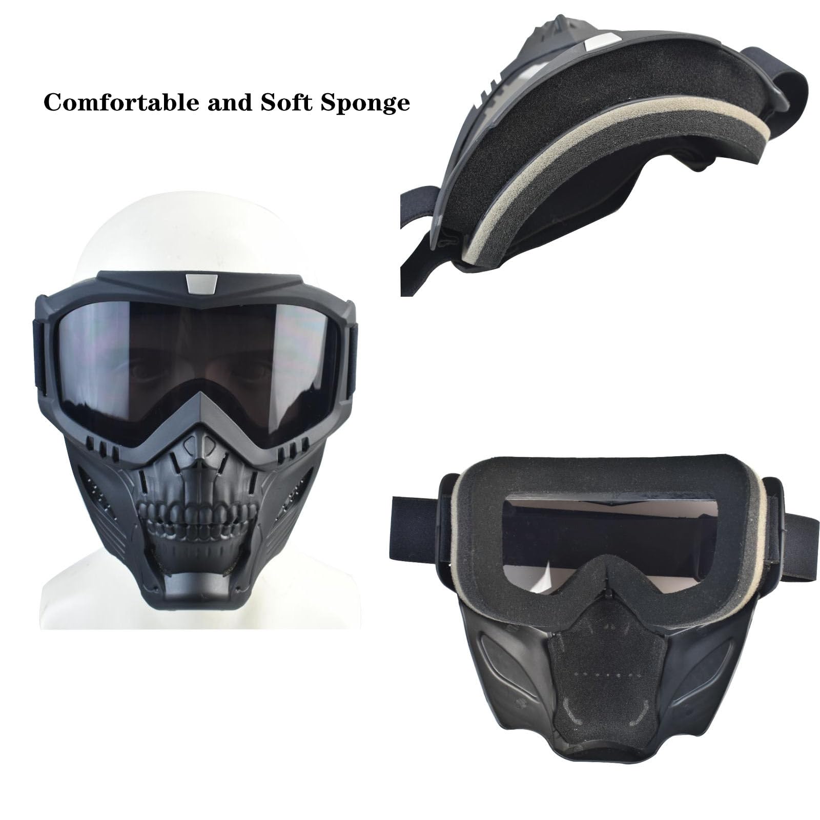 Tactical Airsoft & Paintball Full Face Mask with Detachable Anti-Fog Goggles, Helmet & Noise Cancelling Headset - Perfect for Airsoft Battles, Paintball Games & Outdoor Tactical Training
