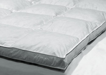 Premium Down Alternative Double Layer Baffle Box Featherbed - Hypoallergenic Luxury Mattress Topper for All-Season Comfort in Bedroom, Guest Room & Dorm