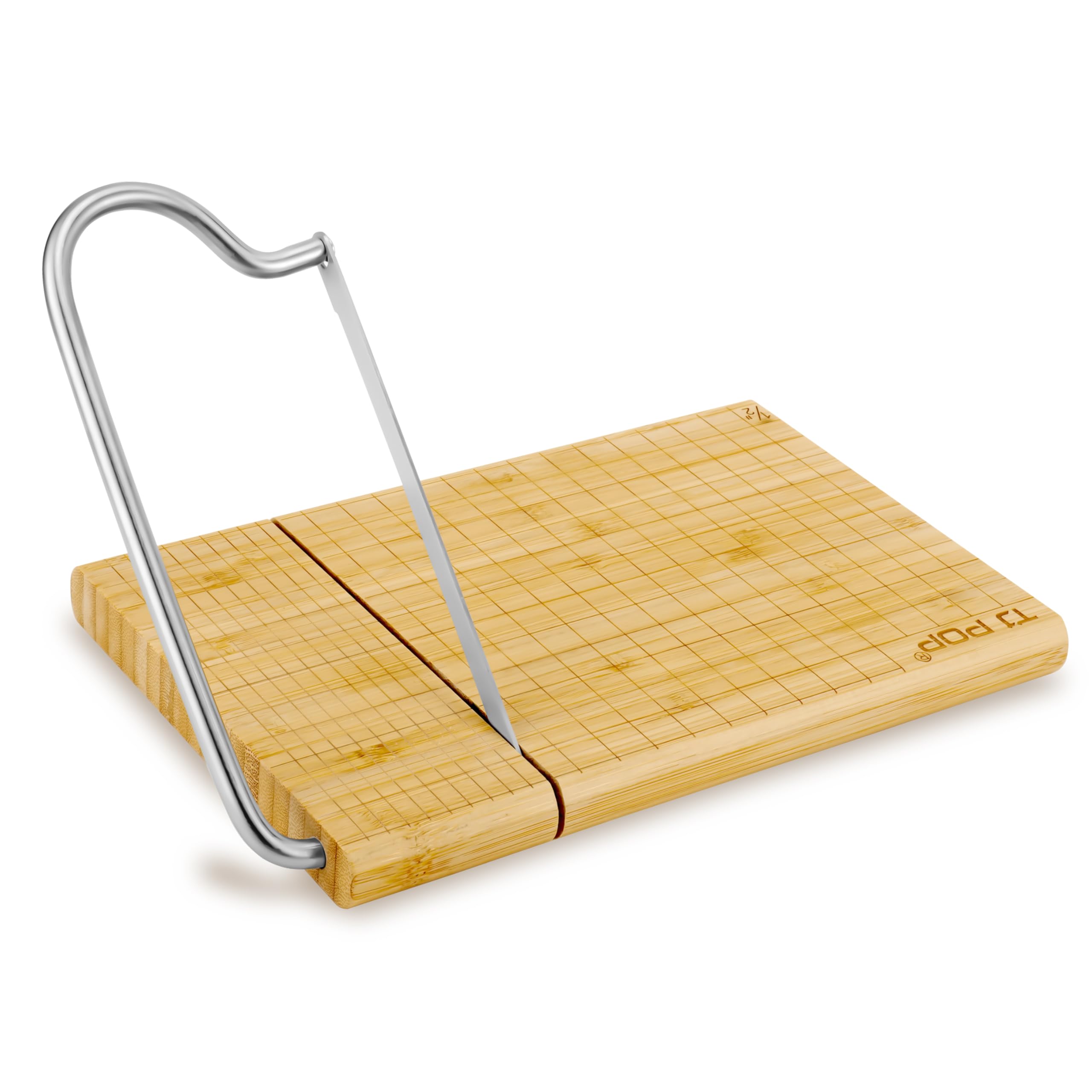 Premium Bamboo Cheese Board with Stainless Steel Blade - 10