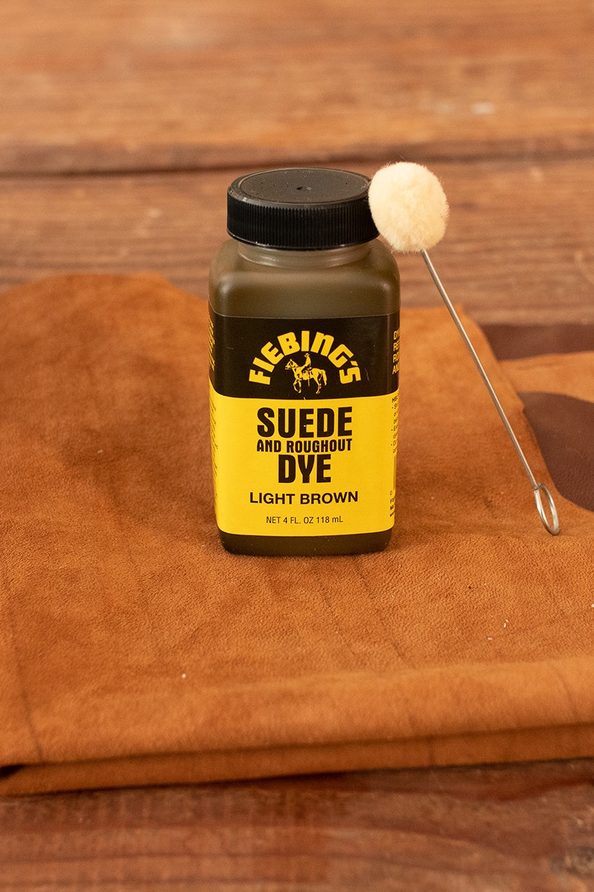 Fiebing's Suede Leather Dye - 4oz (118ml) Light Brown - Leather Repair & Restoration for Shoes, Bags, Jackets & Furniture