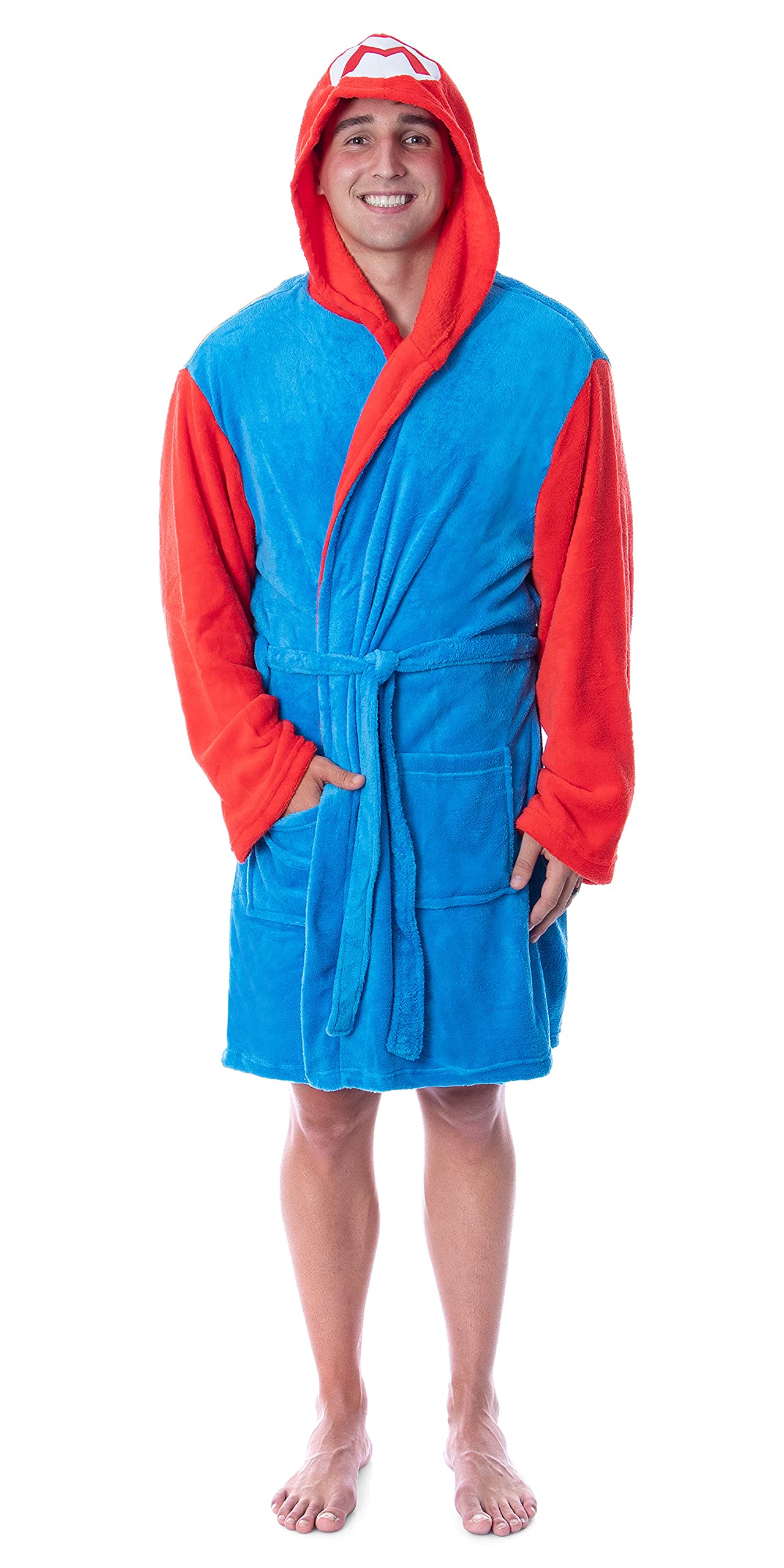 Super Mario Character Costume Bathrobe for Adults - Official Nintendo Licensed Plush Robe - Perfect for Cosplay, Halloween Costumes & Lounge Wear
