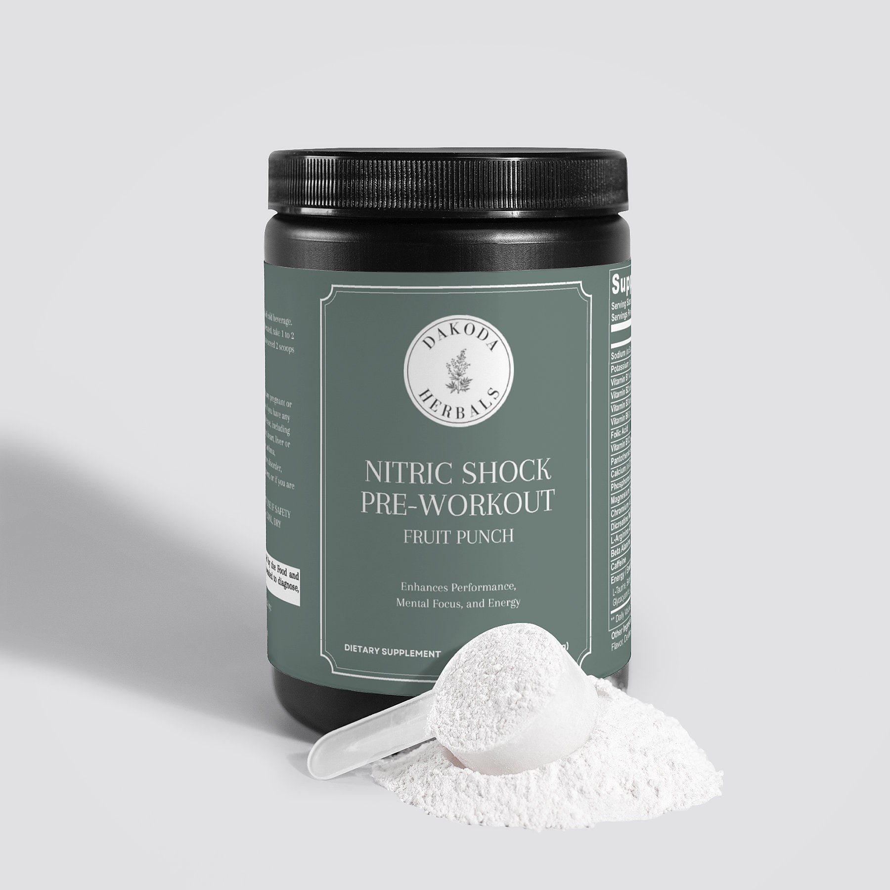 Nitric Shock Pre Workout Powder - Fruit Punch Flavor | Energy & Endurance Booster for Gym & Fitness Training