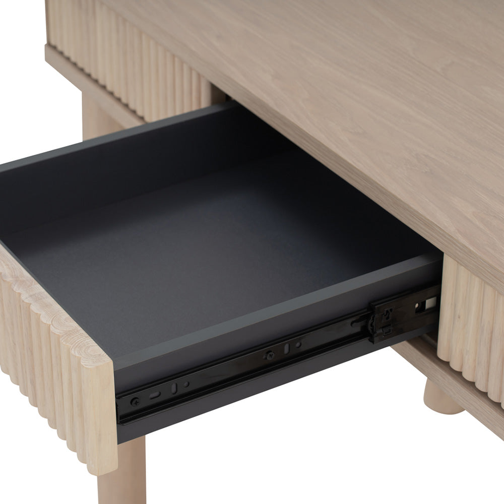 LUDLOW White Wash Oak Study Desk - Modern Home Office Desk for Working, Writing & Studying - Perfect for Small Spaces & Home Offices