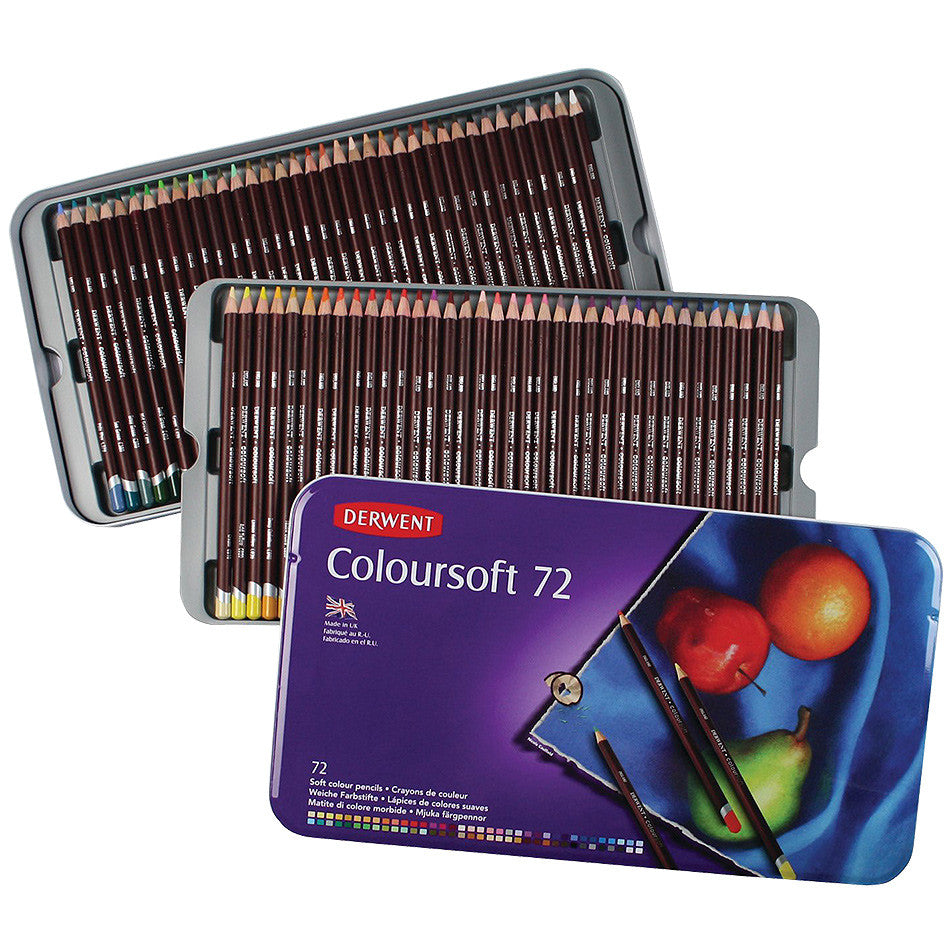 Derwent Coloursoft Colored Pencils Set of 72 - Premium Artist Drawing Pencils for Professional Sketching, Shading & Blending - Perfect for Adult Coloring Books, Art Projects & Creative Gifts