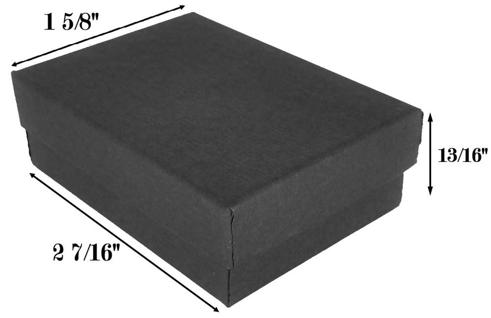 100 Black Matte Jewelry Boxes 2.4x1.6x0.8