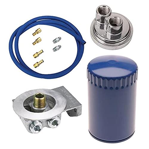 High-Performance Remote Oil Filter Relocation Kit with Horizontal In/Outlet - Compatible with Ford & Mopar Filters - Perfect for Engine Upgrades & Tight Space Installations