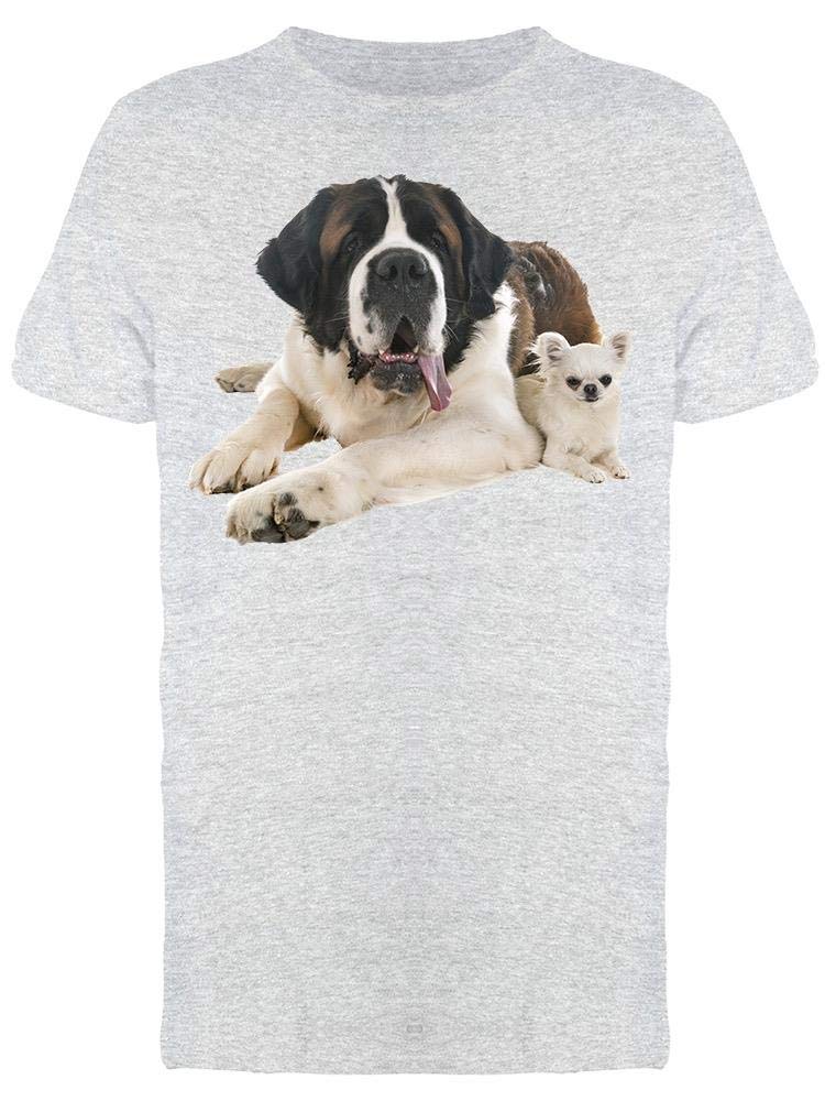 Saint Bernard and Chihuahua Graphic T-Shirt for Men - Funny Dog Lovers Tee - Casual Wear & Gift Idea