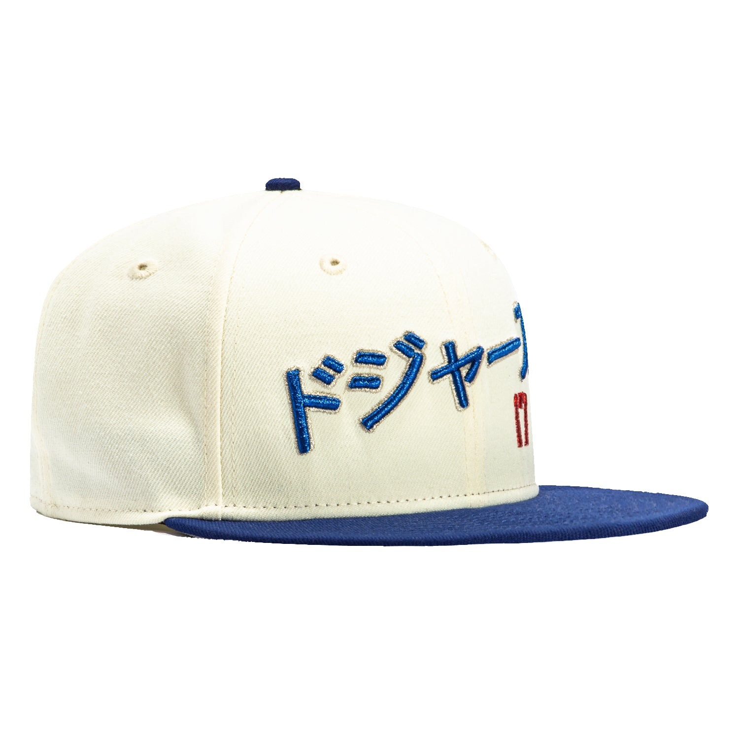 New Era 59Fifty Los Angeles Dodgers Ohtani Kanji Script Baseball Cap - White & Royal Blue - Official MLB Licensed Hat for Baseball Games & Streetwear Fashion