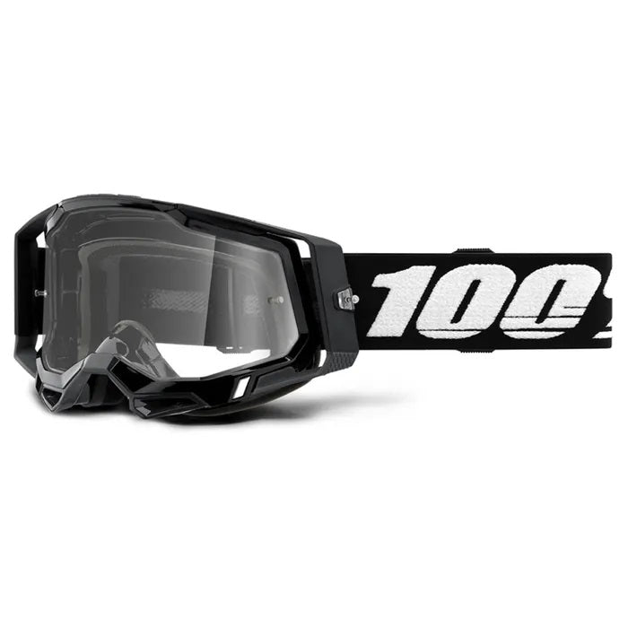 100% Racecraft 2 Clear Lens - High-Performance Motorcycle Goggles for Racing & Off-Road Riding - UV Protection, Anti-Fog, Durable Polycarbonate - Ideal for Motocross, ATV & Dirt Bike Adventures