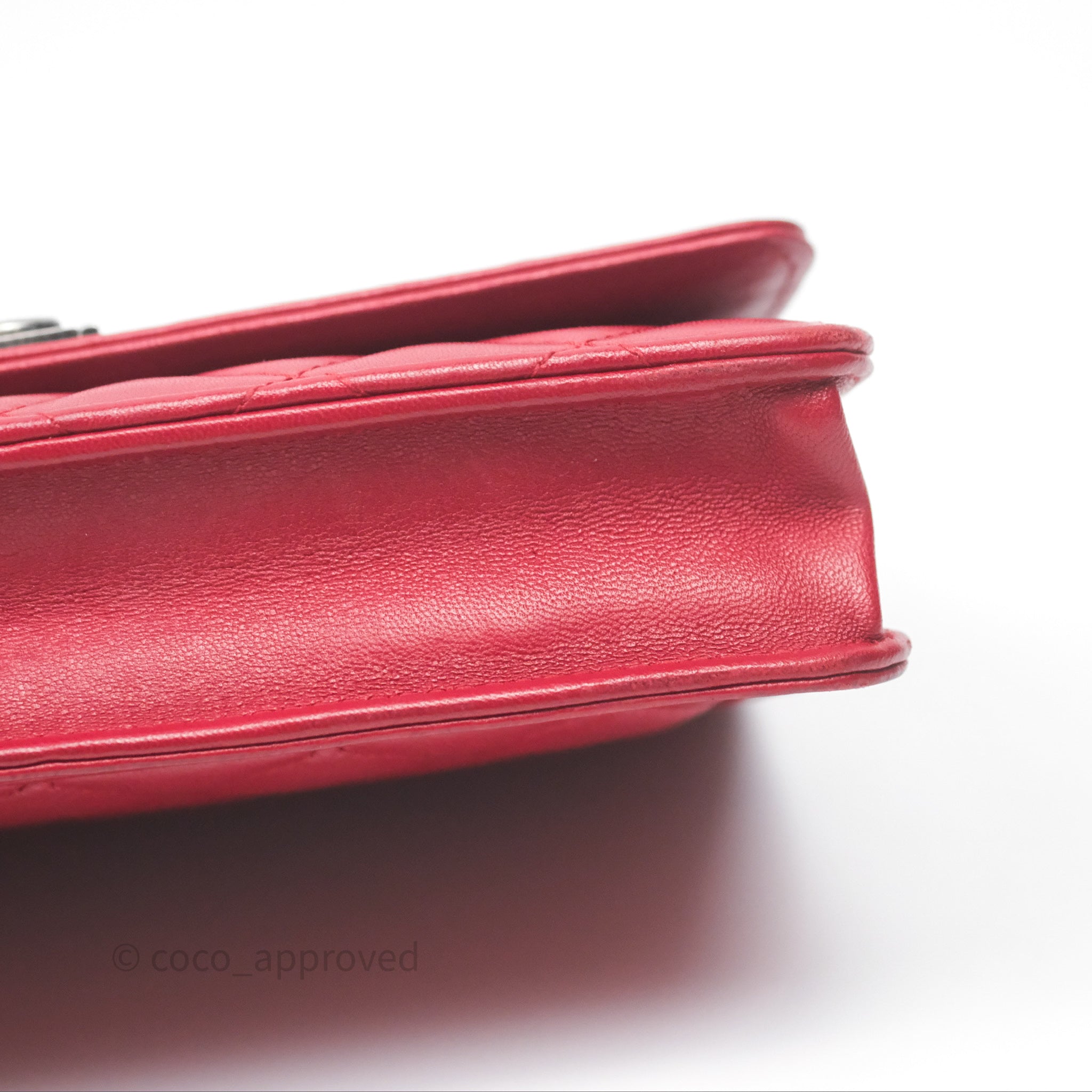 Chanel Boy Wallet on Chain WOC Red Lambskin Ruthenium Hardware - Luxury Crossbody Bag for Women, Perfect for Parties, Date Nights & Evening Events