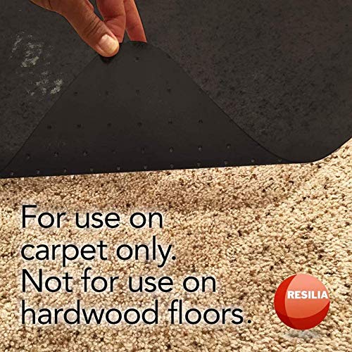 Resilia Office Desk Chair Mat for Low Pile Carpet - Non-Slip Grippers, Black 36